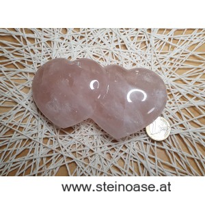 Doppel-Herz Rosenquarz 'groß'